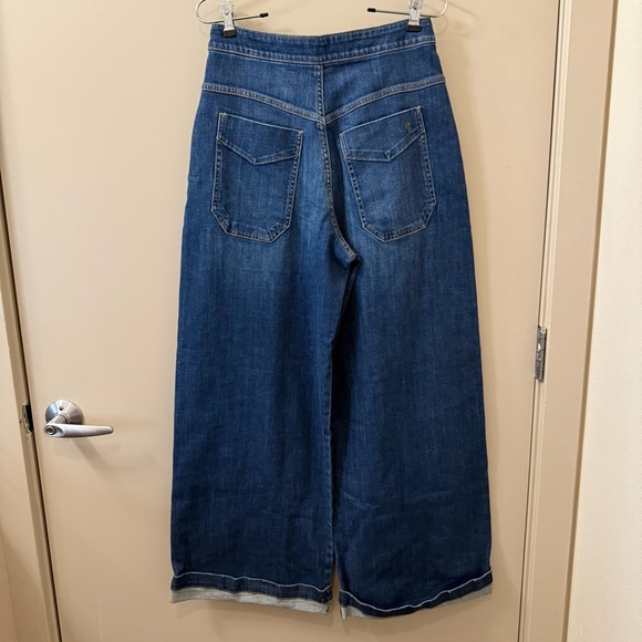 Pilcro Anthropologie NWT The Emory Pleated High-Rise Wide-Leg Jeans size 26 blue - Picture 6 of 9